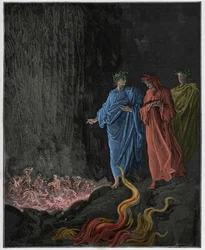 Purgatorio, Canto 25: The Poets in the Seventh Circle, Illustration from "The Divine Comedy" by Dante Alighieri, 1885