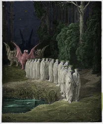 Purgatorio, Canto 29: The 24 elders in the apocalyptic procession, illustration from "The Divine Comedy" by Dante Alighieri, 1885