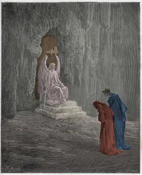 Purgatorio, Canto 9: Dante and Virgil at the portals of Purgatory, illustration from “The Divine Comedy” by Dante Alighieri, 1885