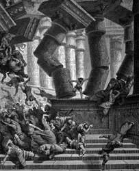 Samson Bringing Down the Temple of Dagon, 1866