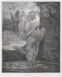 Susanna in the Bath (Dan. 13:1-26), Illustration from the Dore Bible