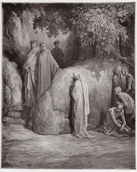 The Divine Comedy, Purgatorio, Canto 23: Dante recognizes the shade of Forese among the gluttons - by Dante Alighieri (1265-1321) - Illustration by Gustave Dore (1832-1883)