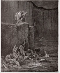 The Divine Comedy, Inferno, Canto 18: Paramours and flatterers in the eighth circle - by Dante Alighieri - Illustration by Gustave Dore