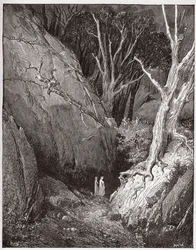 The Divine Comedy, Inferno, Canto 1: Virgil and Dante begin their journey - Illustration by Gustave Dore