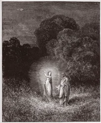 The Divine Comedy, Inferno, Canto 2: Beatrice and Virgil - Illustration by Gustave Dore (1832-1883)