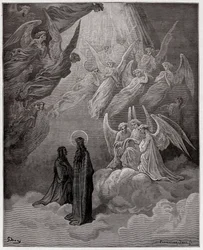 The Divine Comedy, Paradiso, Canto 20: The luminous souls sing - Illustration by Gustave Dore
