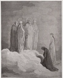 The Divine Comedy, Paradiso, Canto 26: St. John examines Dante concerning love - by Dante Alighieri - Illustration by Gustave Doré