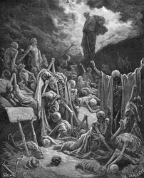 The Vision of the Valley of Dry Bones, Ezekiel 37:1-2, Illustration from Dore