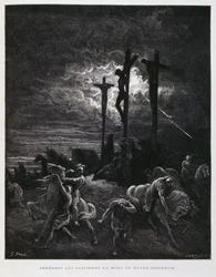 The crucifixion of Christ, Illustration from the Dore Bible