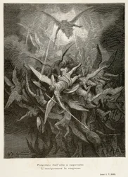 The fall of angels, scene from Paradise Lost