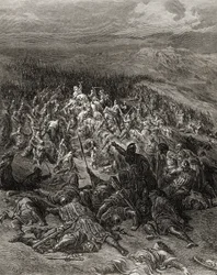 Two Hundred Knights attack Twenty Thousand Saracens, illustration from 