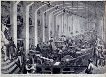 View of the Printing Machine Gallery by Charles Lahure (Engraving by Gustave Dore from 
