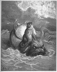 Monkeys and Dolphin - from "Fables" by Jean de La Fontaine