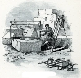Stonecutters on the Canal Saint-Martin Banks, Quai de Valmy, Paris