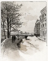 View of the Quai des Orfevres, Ile de la Cite, Paris