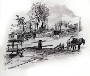 View of the Canal Saint-Denis and Quai de la Gironde in the Villette District, Paris