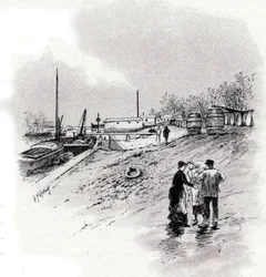 View of the Seine river banks and Quai Saint-Bernard, Paris from 