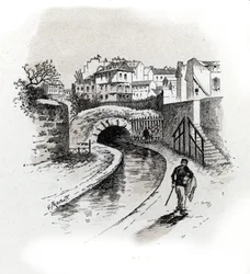 View of the river Bievre in the Gobelins district, Paris