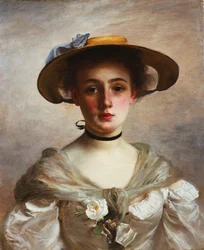 Portrait of a Young Girl in a Straw Hat