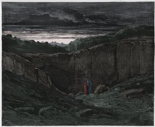 Inferno, Canto 3: Virgil and Dante at the gates of Hell (illustration from The Divine Comedy)
