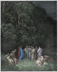 Inferno, Canto 4: Homer, the poets, and heroes in Limbo (illustration from The Divine Comedy)