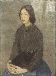 Girl with Cat in Her Lap