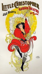 Cancan Dancer. Poster by H.A. Thomas for a Show at the Little Christopher Theatre, New York