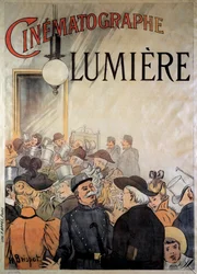Poster for the cinematograph of the Lumière brothers at the Grand Café in December 1895