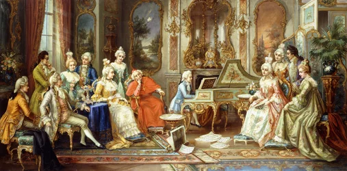 Young Mozart giving a Recital