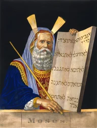 Moses Holding the Table of the Law - Illustration by H. Schile
