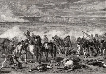 The Battle of Jemappes, 6 November 1792, Engraved by Alexandre Hurel