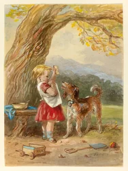 Little Girl and Dog