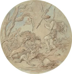 One of eighteen designs for a series of plates illustrating Venus and Adonis