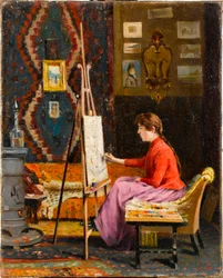 Girl Painter and Her Studio