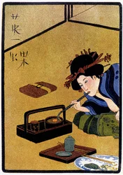 Young Japanese waiting for a visit while smoking opium - in 