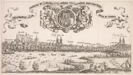 Panoramic View of Nuremberg: Center Portion, 1552
