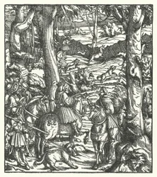 Maximilian I, King of the Romans, Receiving a Message While Hunting