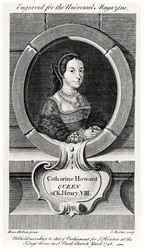 Portrait of Catherine Howard, engraved by Edward Rooker
