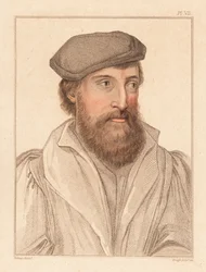 Portrait of an unknown man, court of King Henry VIII, c. 1532 (engraving)
