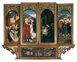 Scenes from the Life of the Virgin: the Annunciation, the Visitation, the Nativity and the Flight into Egypt (detail)