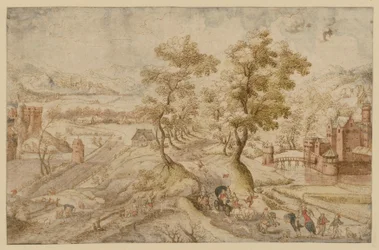 Hilly Landscape with Two Water Castles