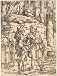 Pilgrims at a Wayside Shrine