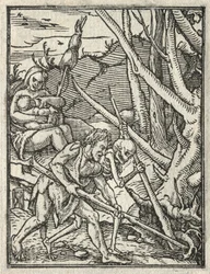 The Dance of Death: Expulsion from Paradise; Adam Cultivating the Ground