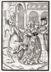 Death comes for the Queen, engraved by Georg Scharffenberg, from 