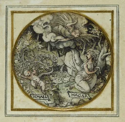 Hagar and Ishmael - Design for a Pendant or Hat Badge, c.1532-43