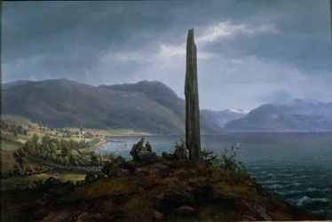 The Frithjof Memorial Stone on Leikanger by Balestrand in Soon