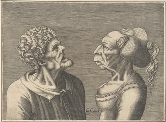 Two Grotesque Heads, 1538-73