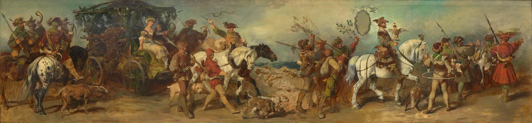 Design for the Festive Procession of 1879 - Hunting Group with Trophy Wagon