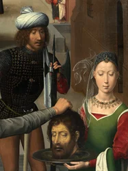 (detail) left panel of the Triptych of Saint John the Baptist and Saint John the Evangelist