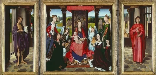 Virgin and Child with Saints (The Donne Triptych). Around 1478